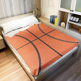 HommomH Sports Fleece Blanket 40" x 50" Basketball Texture Lightweight Fuzzy Cozy Soft Warm Throw for Man Boy Teen, Air Conditioning