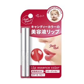 Etusse Lip Essence Color RD (Pure Red) Lip Serum, SPF 18, PA++, 0.08 oz (2.2 g)