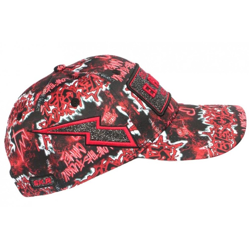 Cap El Patron Red Black Colombia Rhinestone Collection Capsule -
