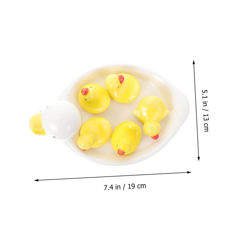MAGICLULU 6Pcs Adorable Duck Shaped Chopstick Rests Yellow Ceramic Tableware