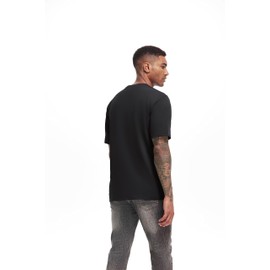 VEIISAR Men's Heavy Weight Crew Neck T-Shirt Mens Premium Cotton Pre Shrunk Tee Black 4XL