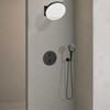 12 Inch Round Matte Black Rain Shower Head Thermostatic Waterfall