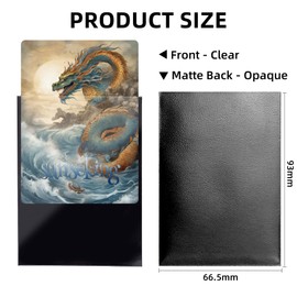 Sanseking Dragon Colorful Matte Trading Card Sleeves, 100pcs Premium Soft Frosted Plastic Card Sleeve, Precise Fit TCG Game Card Standard Cards Protectors (Black)