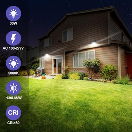 Bekada LED Wall Pack Lights with Dusk to Dawn Photocell, 30W Outdoor Security Flood Lighting IP65 Waterproof, Adjustable Full Cut-Off Wall Light Fixtures for Barn, Warehouse, 5000K, ETL Listed, 2Pack