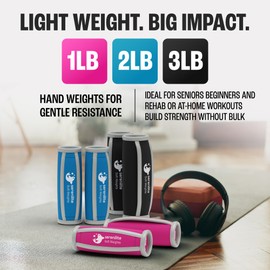 Serenilite Hand Weights for Women & Men Soft Dumbbell Walking Hand Weight Sets - Comfortable Secure Neoprene Dumbbells with Straps for Walking Running Cardio Workout Physical Therapy