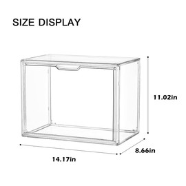 XinTianZhiGuang 5 Pack Clear Acrylic Purse Organizer for Closet, Display Case for Handbag, Stackable Storage Boxes Bag Organizer with Magnetic Door for Collectibles Shoes Book Toys