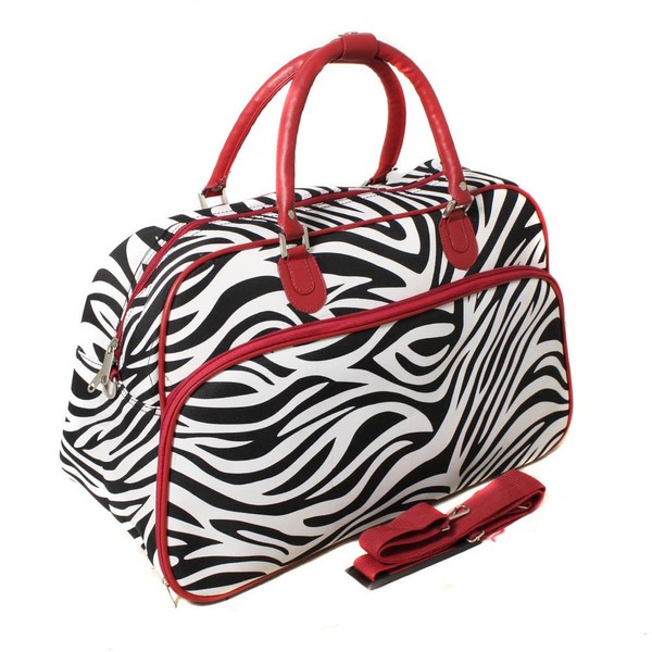 World Traveler 21-Inch Carry-On Shoulder Tote Duffel Bag, Red Trim