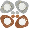 Olrla Dual-Sided Placemat and Coaster Sets 4, PU Leather Waterproof