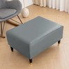 Aunite PU Leather Ottoman Cover,Waterproof Rectangle Footrest Covers,Stretch Soft Ottoman