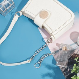 UNICRAFTALE 2Pcs 4.09" Bag Extender Chain Purse Strap Extenders with Swivel Clasp Platinum Handbags Purse Extender Chain Handbag Chain Straps Metal Wallet Bag Strap Replacement Purse Clutches Handles