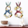Easter Decoration Wreath with Light Handmade Rattan Easter Rabbit Wreath