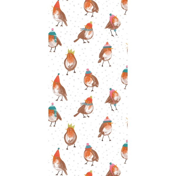Glick Four Sheets Robin Christmas Tissue Paper, Winter Tissue for