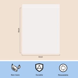 joybest 200 Pack 4 x 6 inch Clear Plastic Ziplock Bags, Reclosable Zip Bags with Resealable Lock Seal Zipper for Small Business, Prints, Arts & Crafts