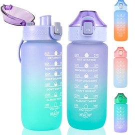 SUPPRUI Kinder Trinkflasche Auslaufsicher Wasserflasche 600ml, Trinkflasche mit Zeitmarkierungen Schule und Sport Flasche Tritan Wasserflasche BPA frei mit 1-Klick Verschluss