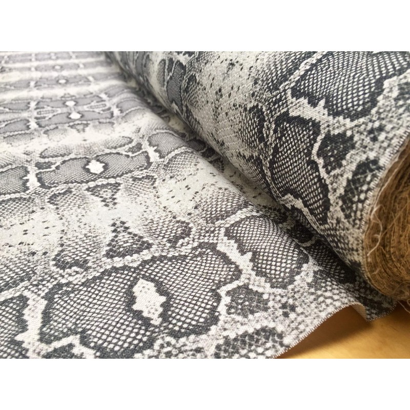 Grey Snake Skin Fabric Snakeskin Digital Animal Print Cotton Material