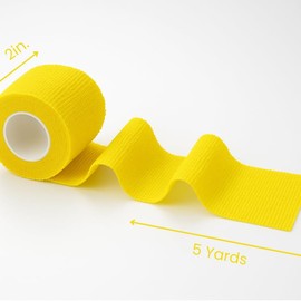 2" Cohesive Flexible Bandage Wrap – 8 Pack | Self-Adherent Vet Tape for Animal Use | Breathable, Easy Tear, No Clips Required | Ideal for Horses, Dogs, Cats, Livestock (Yellow)