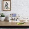 MyGift Mail Holder Storage Organizer Box Whitewashed Wood with MAIL