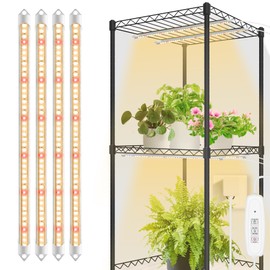 16" Plant Grow Light Strips, 3600 Lumens T5 Grow Lights for Indoor Plants, CRI 96, 3000K Full Spectrum Under Cabinet Growing Lamp for Flowers, Fruiting Plants & Succulents, 6/12/18H Timer, 4 Pack