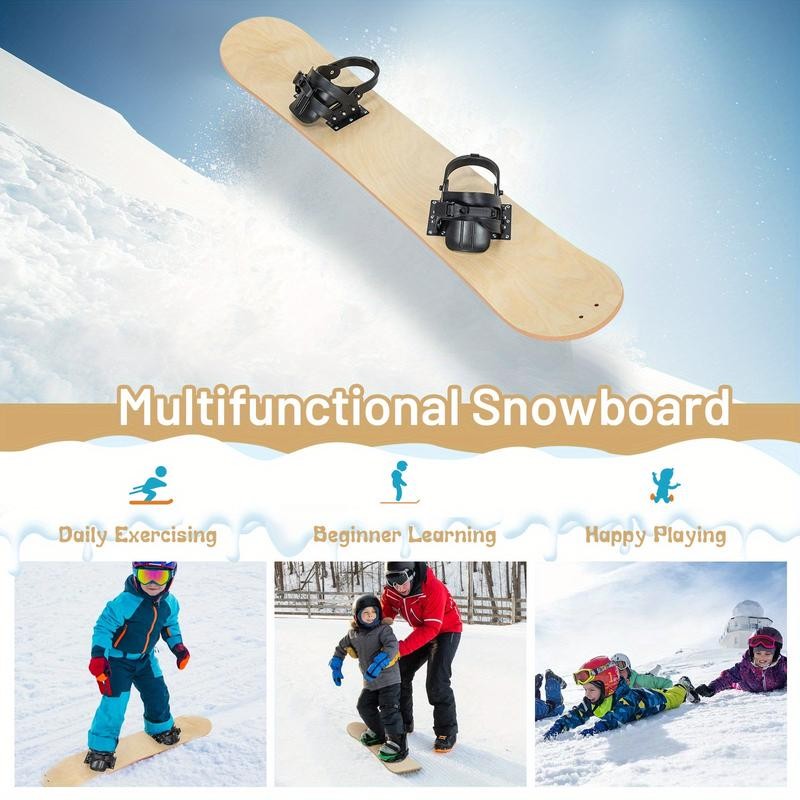 Multigot Sledding Board Skiing Board W/Adjustable Foot Straps Winter Sports