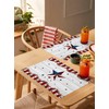 Savannan Placemats Set of 6, Independence Day American Flag Star