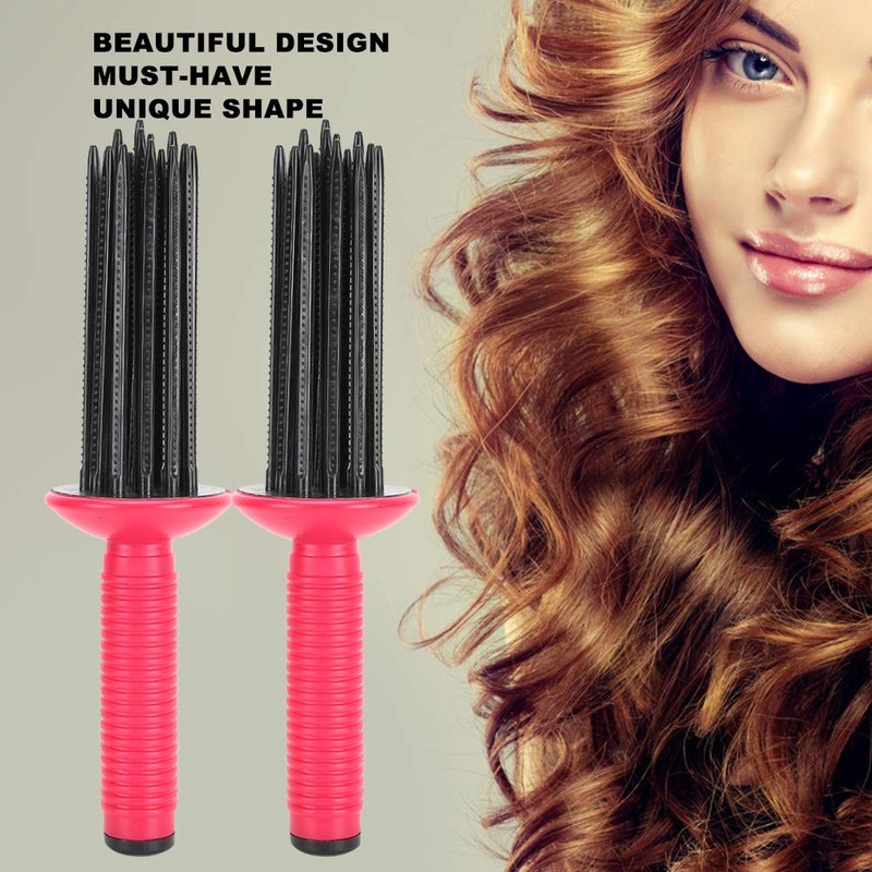 2 x Hair Fluffy Curling Roll Comb, Non-Slip Curling Wall