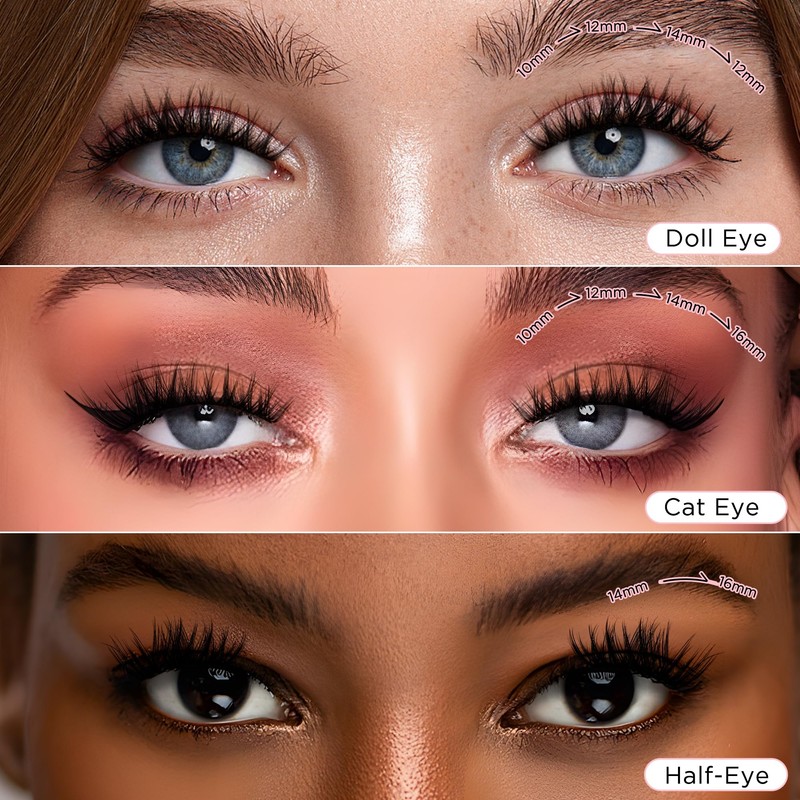 BEYELIAN Lashes Clusters D Curl 182 Pcs 10-16mm Cluster Lashes