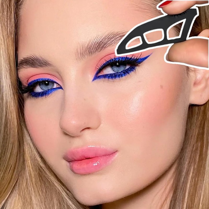 NHQZ Lidschatten schablone,3 Stück lidschatten-werkzeuge,lidschatten applikator, Augen-Make-up-Hilfe mit Make-up-Pinsel,eyeliner schablone