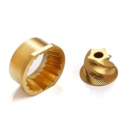 Conical Grinder Upper Lower Burr Compatible with Breville Sage Barista Express Impress Espresso Touch Coffee Machines BES870/875/876/860-5 star (Titanium Gold)