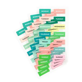 Bullet Diary Days of the Week Stickers Green