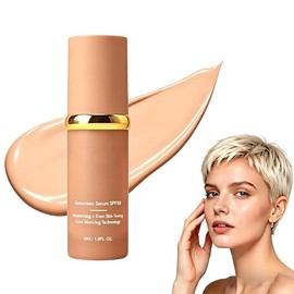 Biomimic Foundation 4 en 1, Base de Maquillaje Alta Cobertura que Cambia de Color, SPF 50 Larga Duración Impermeable, Base Hidratante sin Perder Polvo