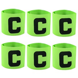 Soccer Captain Armband, Anti-Drop Captain Armbands for Youth and Adult,Adjustable Football Basketball Player Bands - Pack of 6 (Green)