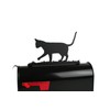 Farm and Ranch Metal Mailbox Topper (Cat, Matte Black)
