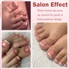 240pc White French Tip Press on Toenails Women Fake Toe