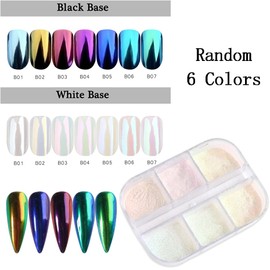 Aurora Nail Art Powder, Holographic Fine Nail Powder Design, Iridescent Nail Dust Pigment for Nail Art Gel Polish, Women Girls Manicure Glitter Decorations, Resin Nail Art Tips, Acrylic Nails Supplies