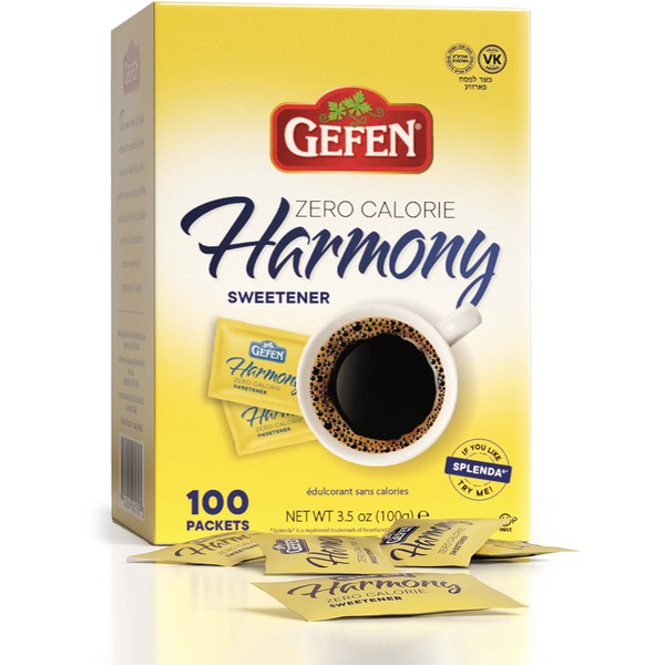 Gefen Harmony Zero Calorie Sweetener (100 Single-Serve Packets) | A
