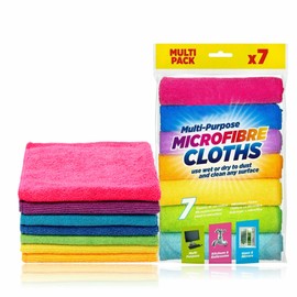 LORD C Microfiber Cleaning Cloth For Kitchen Bacterial Cloths Anti For Polishing Washing And dry Dusting To Clean Car wet dry Bathroom glass kitchen mirrors mix colours Washable And Reusable Pack (7)