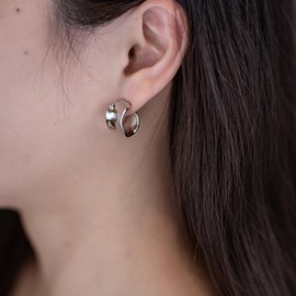 Merneix Sterling Silver Chunky Stud Earrings for Women |Hypoallergenic Small Hoop Earrings |Statement Earrings |Trendy Thick Simple Open Hoop For Gifts