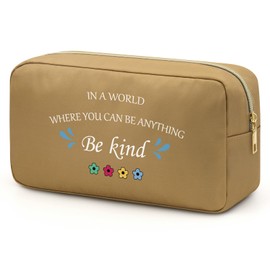 Inspirational Gifts for Women Be Kind Floral Makeup Bag Friendship Present for Best Friends Motivational Quote Cosmetic Bag Thoughtful Present for Friend Kindness Gifts for Family Sisters Besties