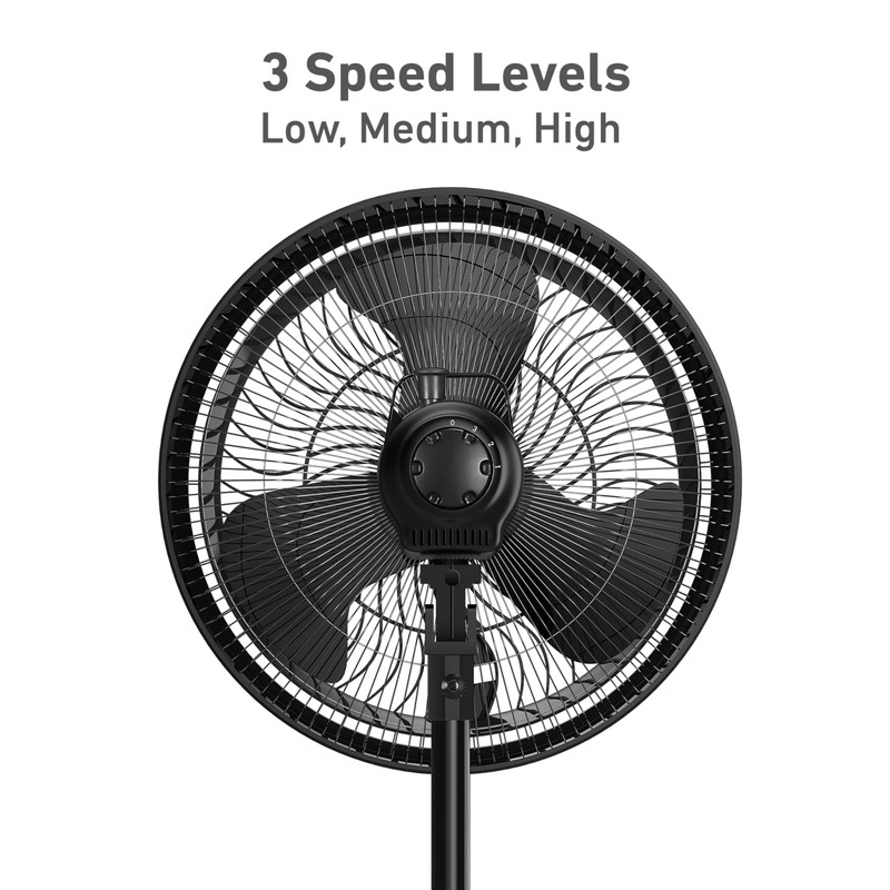 HOLMES 16" Outdoor Misting Stand Fan, Hose Connection, 3 Speeds,
