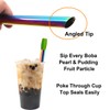 Reusable Boba Smoothie Straw Rainbow Metal Straws Wide Thick Fat