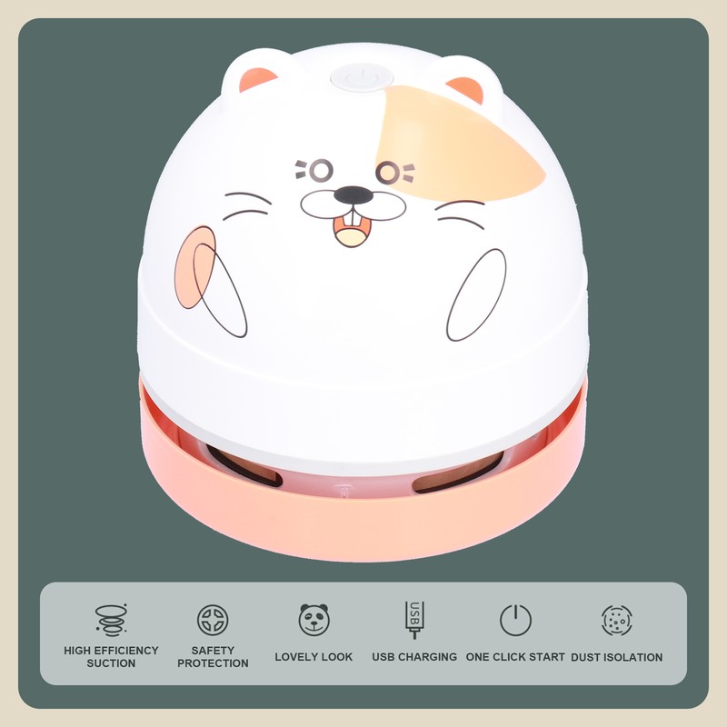 Cute Animal Design Desktop Vacuum Cleaner USB Charging Mini Dust
