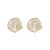 Flower Earrings for Women Elegant Floral Stud Gold Trimmed Rose