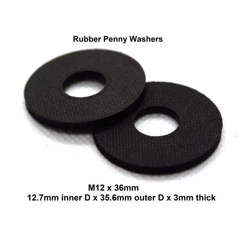 M12 Rubber Penny Washers Fenders M12, 12.6mm Inner Diameter x