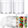 4 Pieces Round Clear Wide-mouth Leak Proof Plastic Container Jars