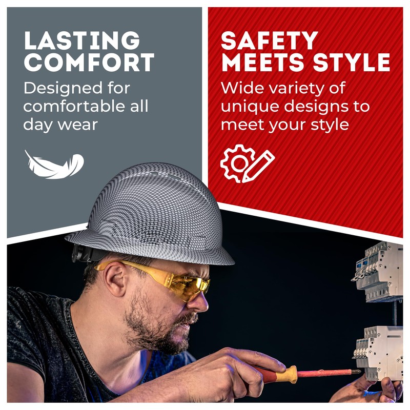 Acerpal Full Brim Vented Grey Weave Carbon Fiber Design Gloss