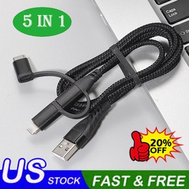 Universal 5 in 1 Fast USB Charging Cable Universal Multi Function Cell Phone Charger Cord