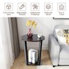 Tangkula Round End Table, 2-Tier Metal Sofa Table with Storage