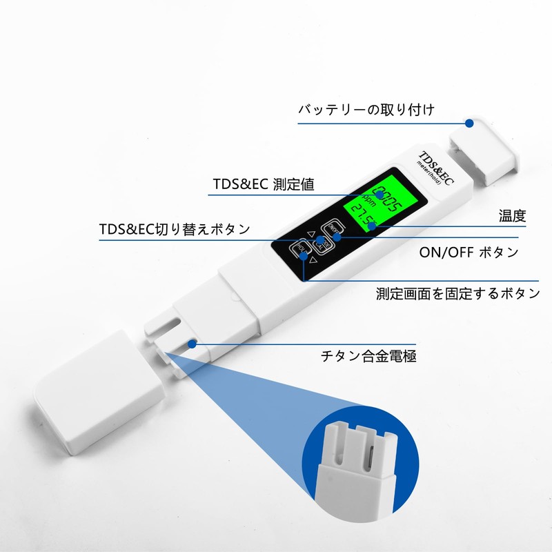 DiyStudio Digital TDS Meter, Backlight 3-in-1 TDS & EC &