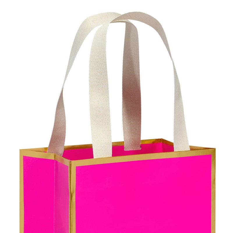 Papyrus 9" Medium Gift Bag (Pink and Gold) for Birthdays,