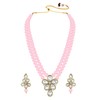 Aheli Crystal Pearl Long Collar con pendientes de caída Conjunto